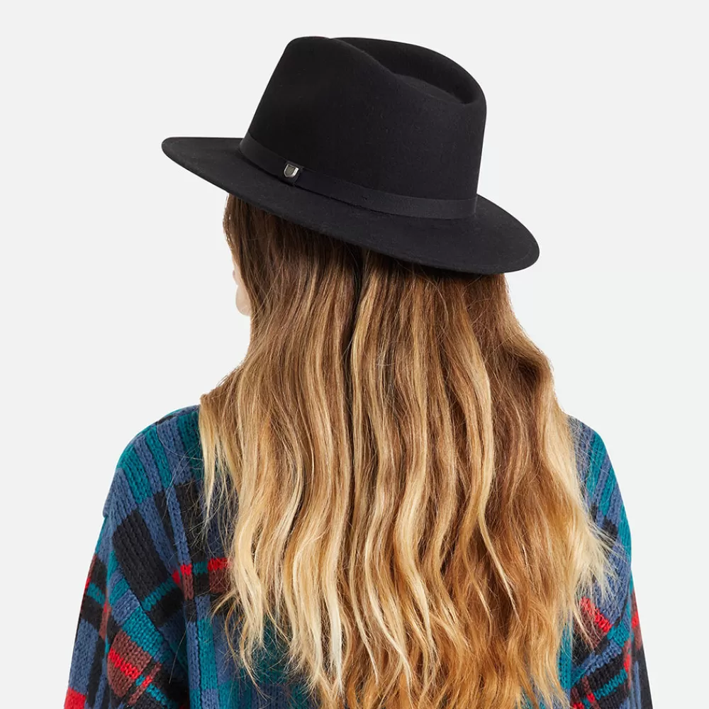 Chapeaux Trilby | Chapeaux Fedora^Brixton Chapeau Fedora en Laine Feutrée Pliable Messer noir