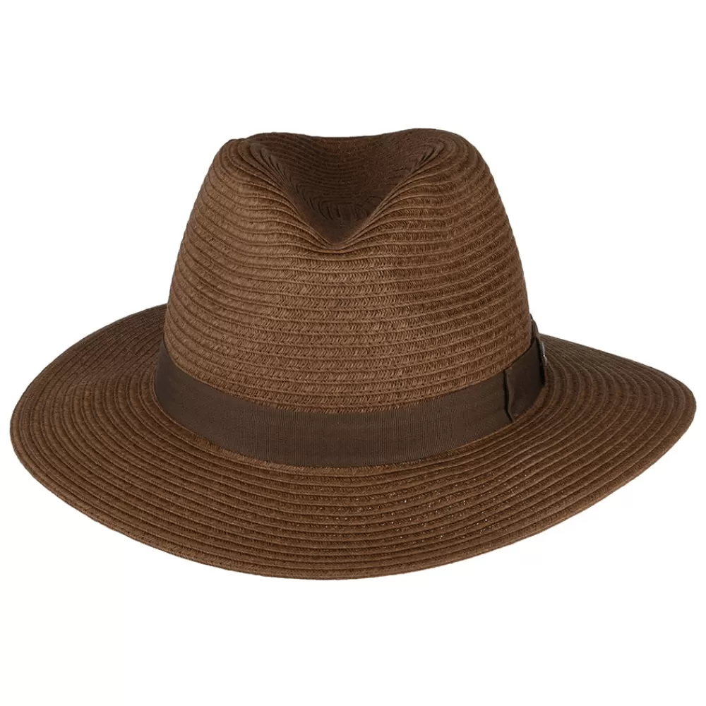 Chapeaux Trilby | Chapeaux Fedora^Barts Chapeau Fedora en Paille Toyo Aveloz marron foncé