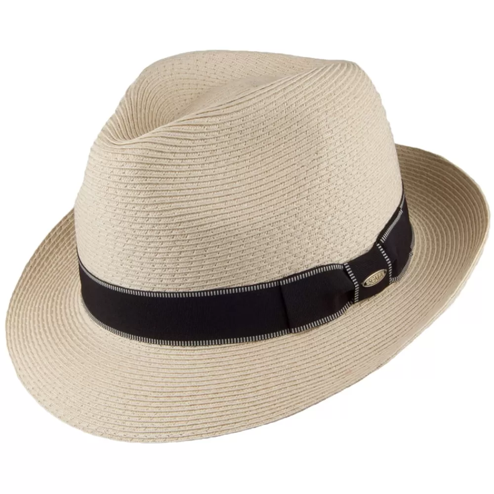 Chapeaux Trilby | Chapeaux Fedora^Scala Chapeau Fedora en Paille Toyo Tressage Fin Wyatt naturel