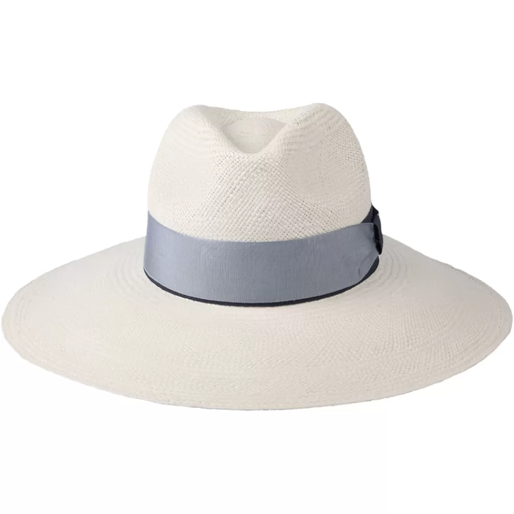 Chapeaux Trilby | Chapeaux Fedora^Christys Chapeau Fedora Panama à Bord Large Bandeau Bicolore Bleu Valegro décoloré