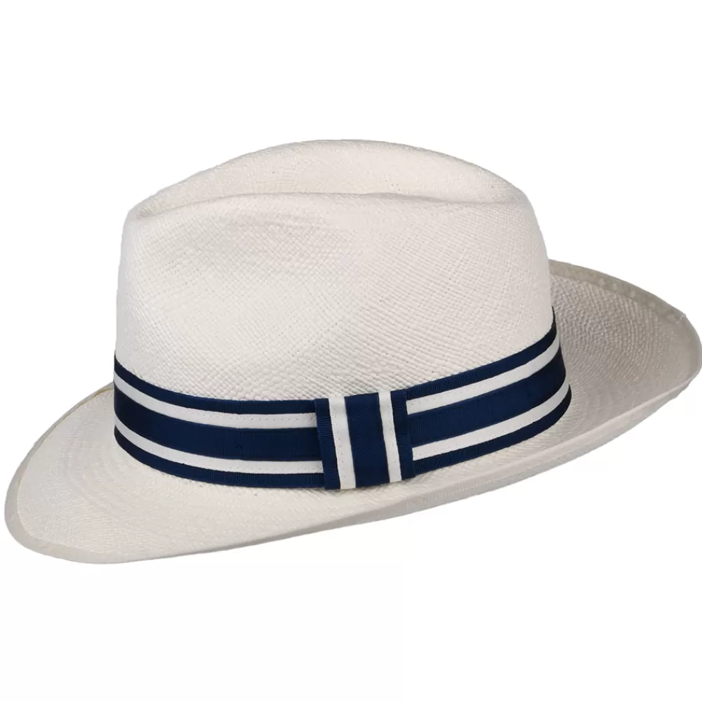 Chapeaux Trilby | Chapeaux Fedora^Christys Chapeau Fedora Panama avec Bandeau à Rayures Ascot Striatus Preset décoloré