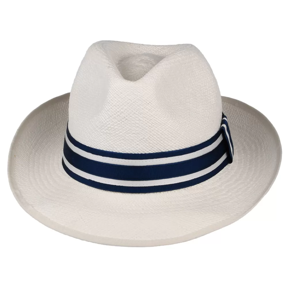 Chapeaux Trilby | Chapeaux Fedora^Christys Chapeau Fedora Panama avec Bandeau à Rayures Ascot Striatus Preset décoloré