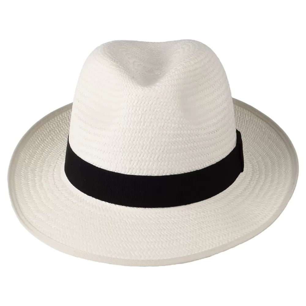 Chapeaux Trilby | Chapeaux Fedora^Christys Chapeau Fedora Panama avec Bandeau noir Bexley décoloré