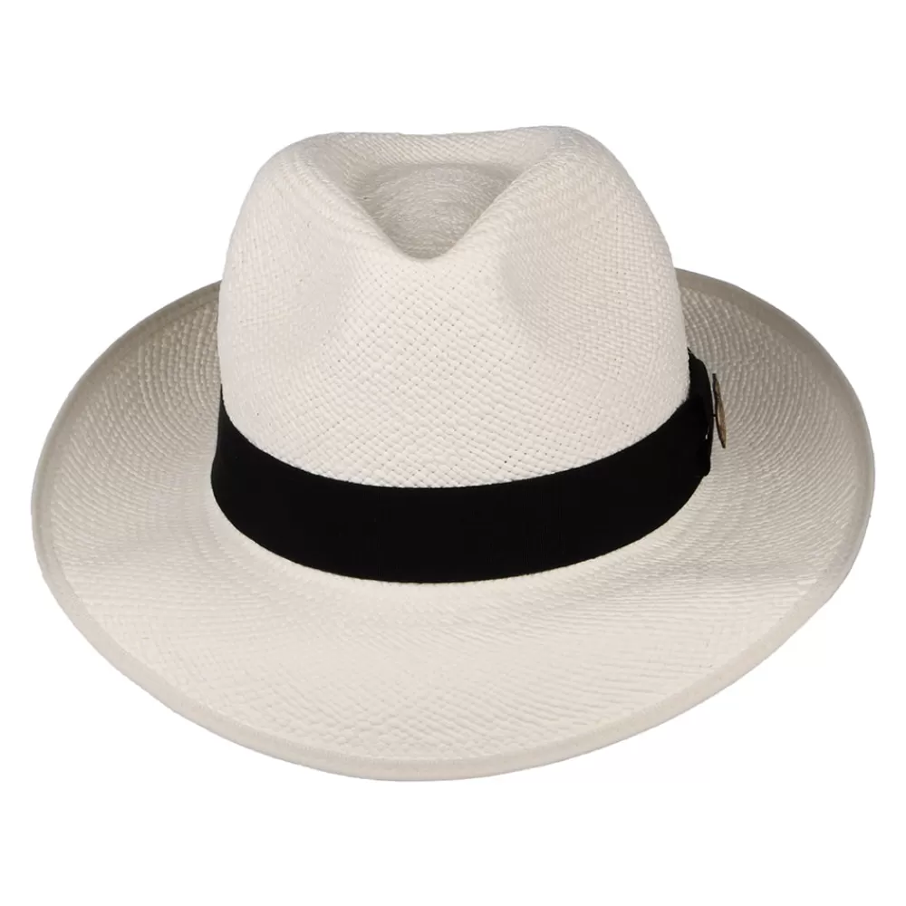 Chapeaux Trilby | Chapeaux Fedora^Christys Chapeau Fedora Panama avec Bandeau noir Classic Preset décoloré