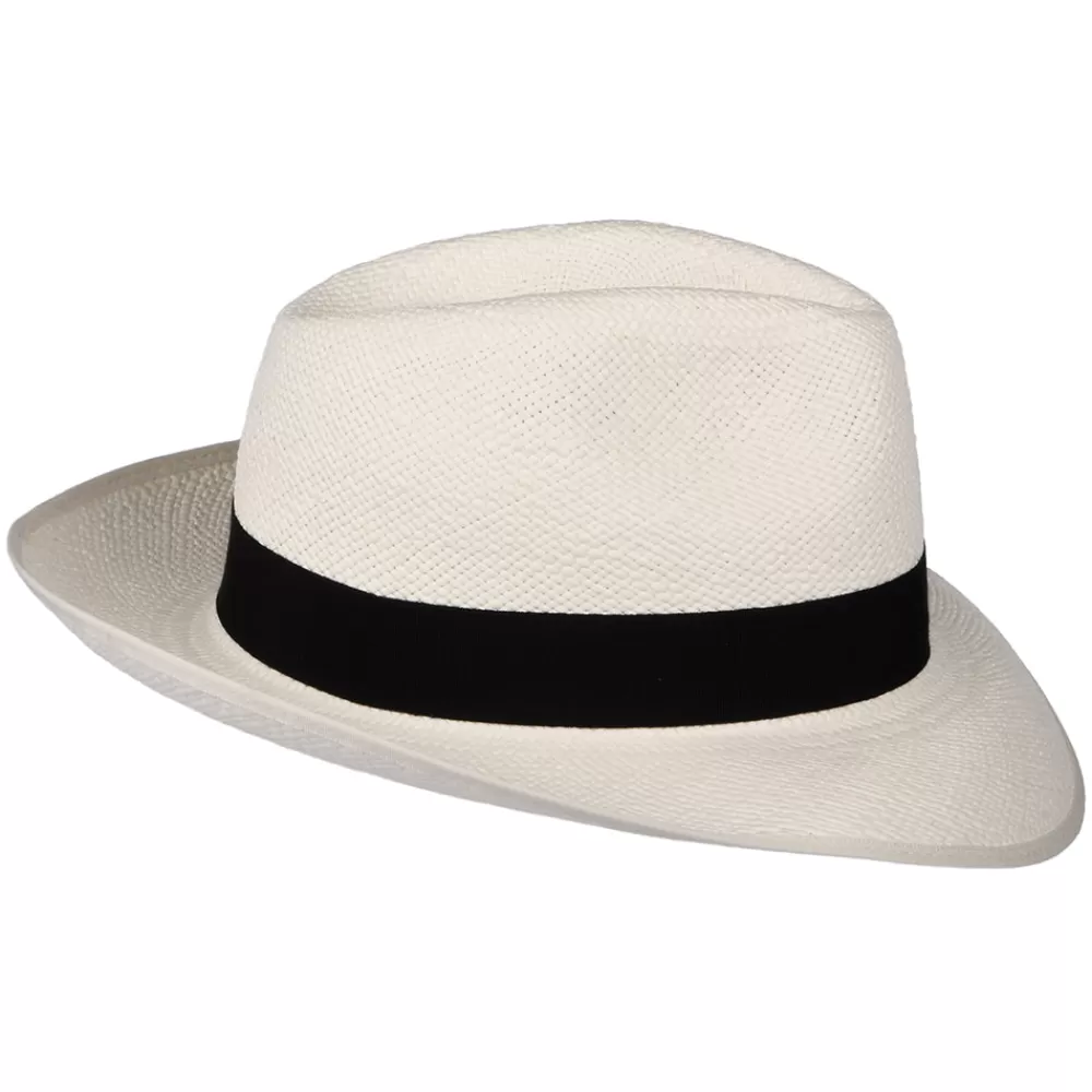 Chapeaux Trilby | Chapeaux Fedora^Christys Chapeau Fedora Panama avec Bandeau noir Classic Preset décoloré
