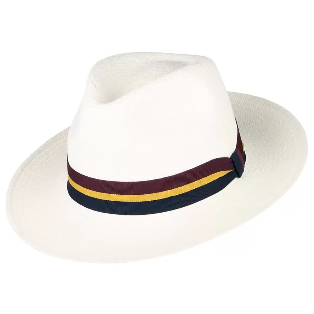 Chapeaux Trilby | Chapeaux Fedora^Failsworth Chapeau Fedora Panama Regimental décoloré