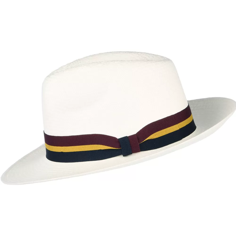 Chapeaux Trilby | Chapeaux Fedora^Failsworth Chapeau Fedora Panama Regimental décoloré