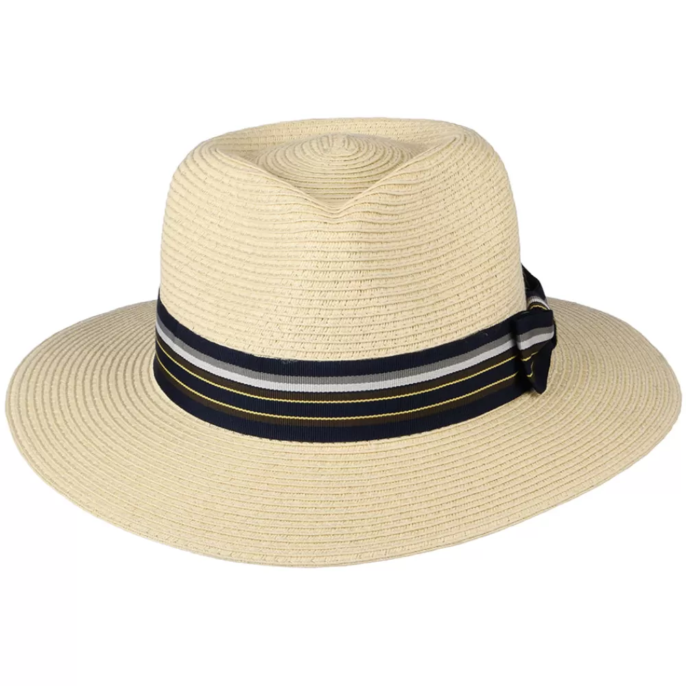 Chapeaux Fedora | Chapeaux Trilby^Denton Chapeau Fedora Pliable avec Bandeau à Rayures Trent naturel
