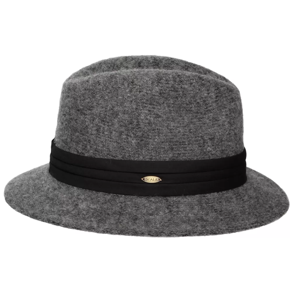 Chapeaux Trilby | Chapeaux Hiver^Scala Chapeau Fedora Pliable en Angora Mélangé India anthracite