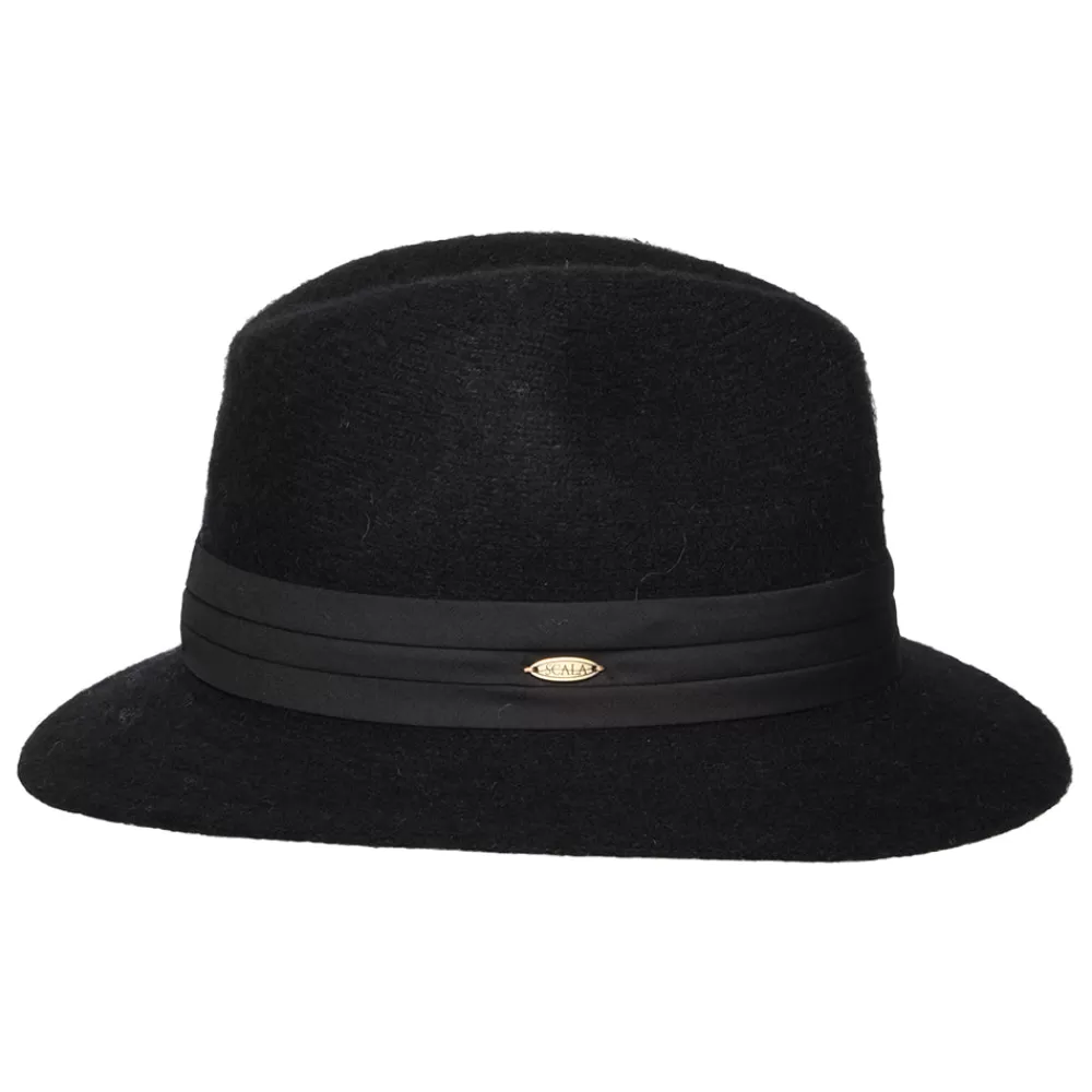 Chapeaux Hiver | Chapeaux Trilby^Scala Chapeau Fedora Pliable en Angora Mélangé India noir