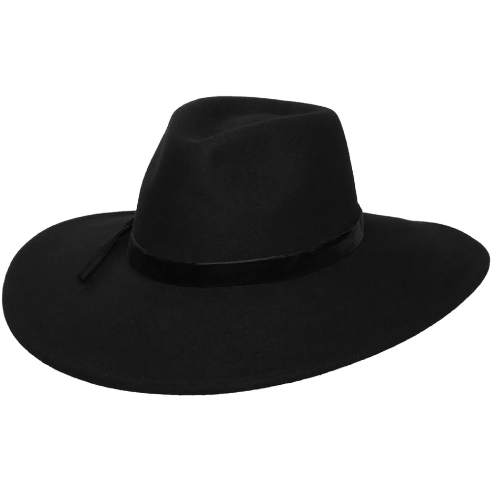 Chapeaux Trilby | Chapeaux Fedora^Scala Chapeau Fedora Rancher en Laine Feutrée avec Bandeau en Velours Calista noir