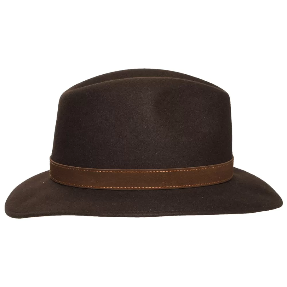 Chapeaux Trilby | Chapeaux Fedora^Borsalino Chapeau Fedora Safari Déformable en Fourrure Feutrée marron