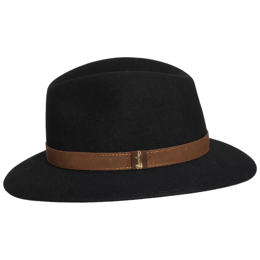 Chapeaux Trilby | Chapeaux Fedora^Borsalino Chapeau Fedora Safari Déformable en Fourrure Feutrée noir
