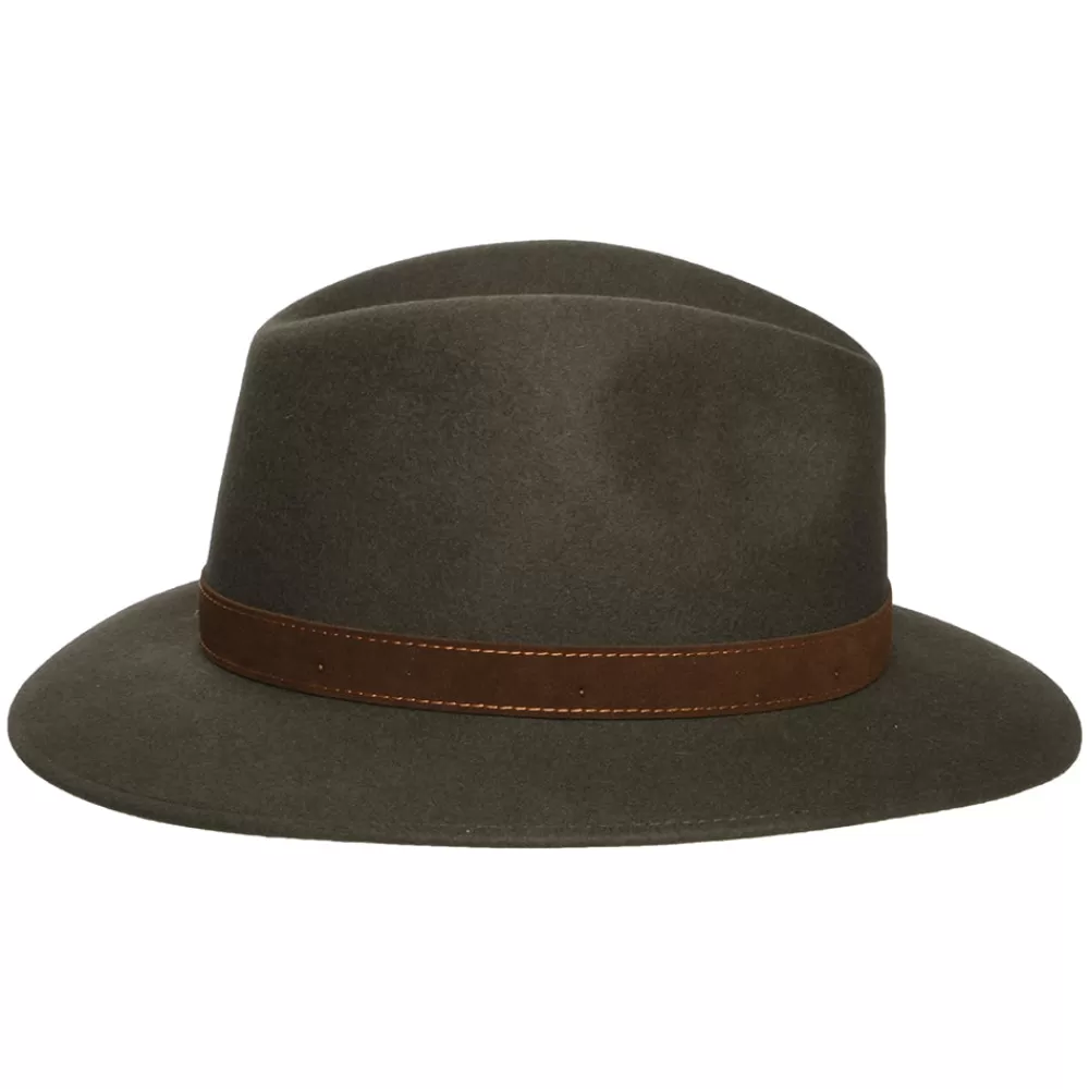 Chapeaux Trilby | Chapeaux Fedora^Borsalino Chapeau Fedora Safari Déformable en Fourrure Feutrée sauge