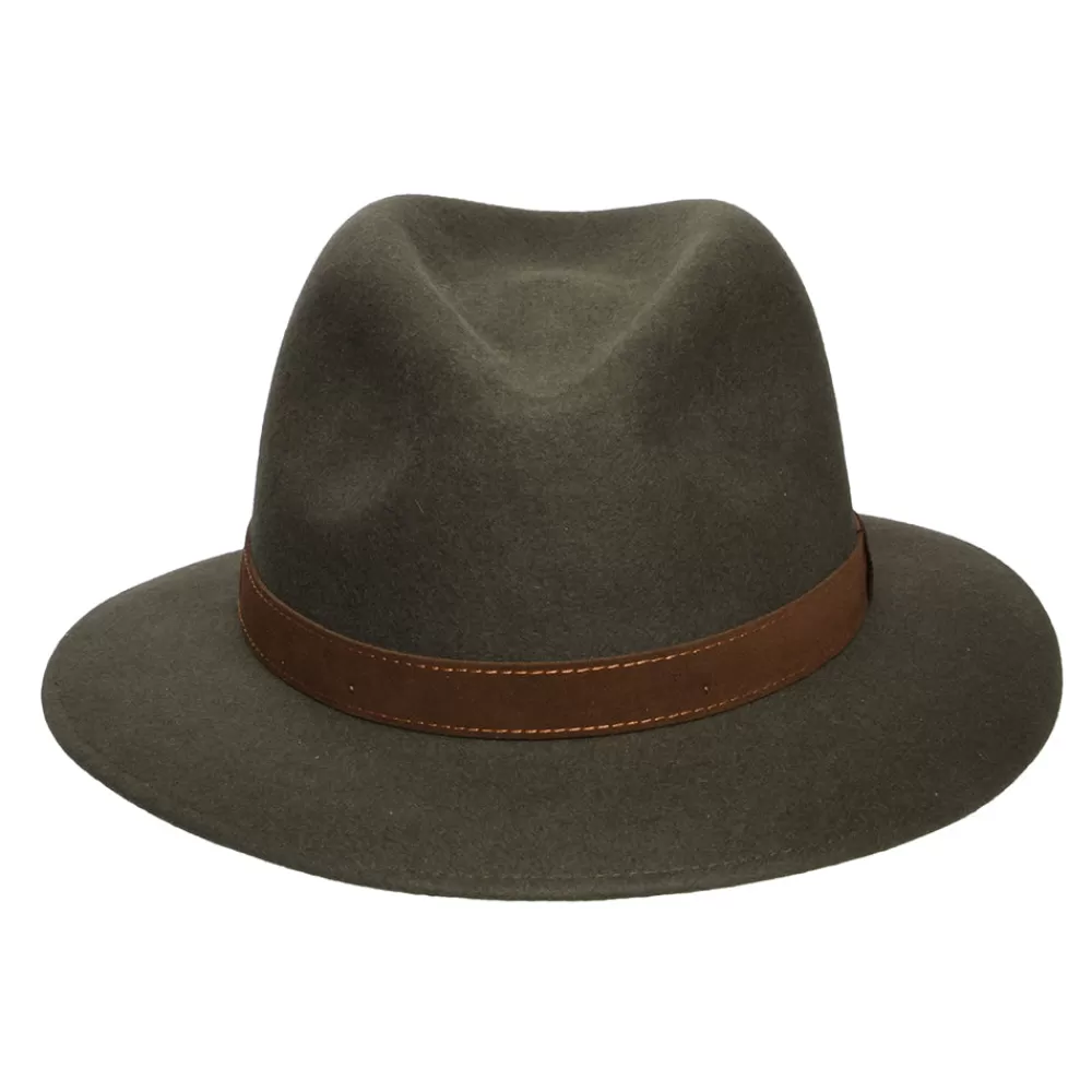 Chapeaux Trilby | Chapeaux Fedora^Borsalino Chapeau Fedora Safari Déformable en Fourrure Feutrée sauge