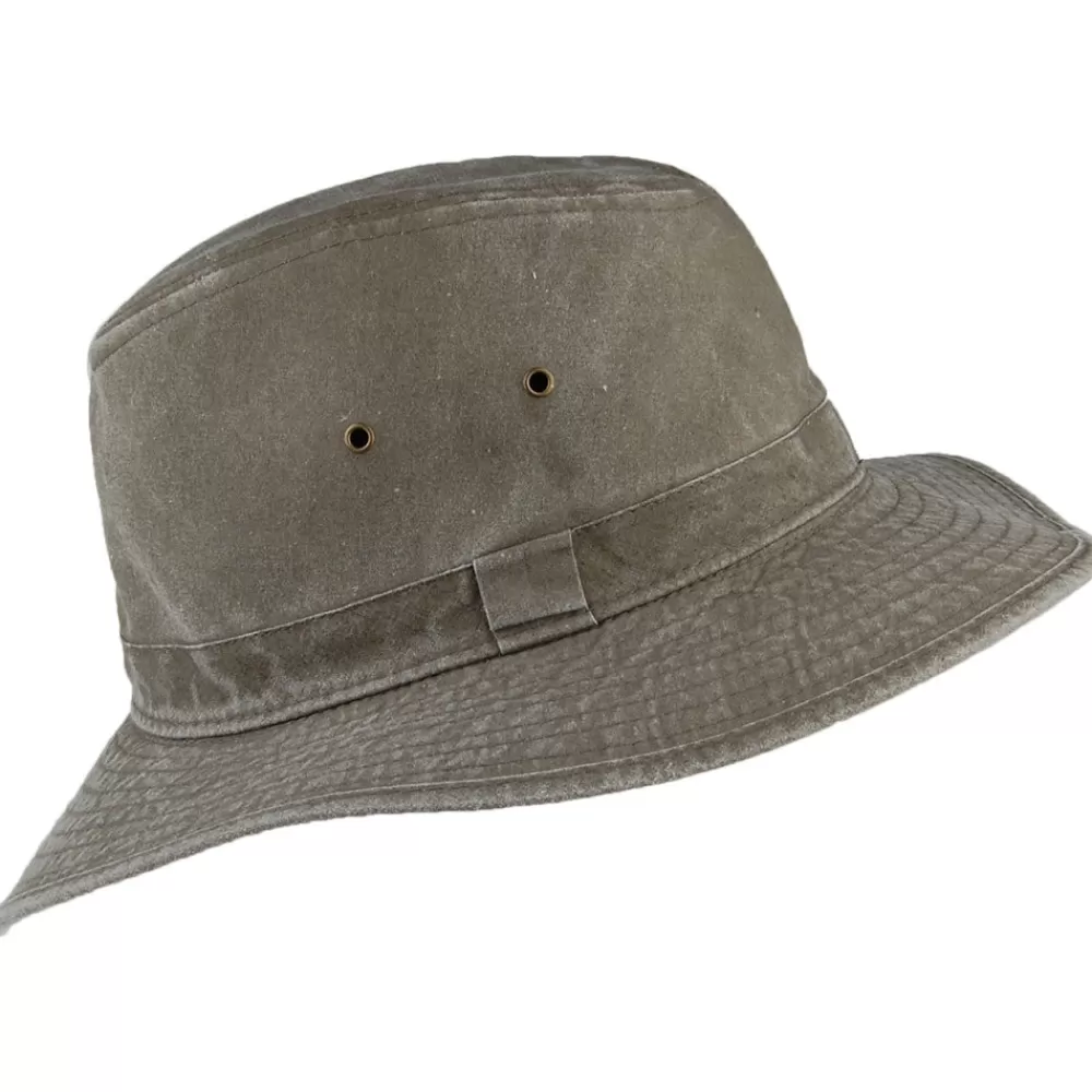 Chapeaux Trilby | Chapeaux Fedora^Dorfman Pacific Chapeau Fedora Safari en Coton Rondavel olive
