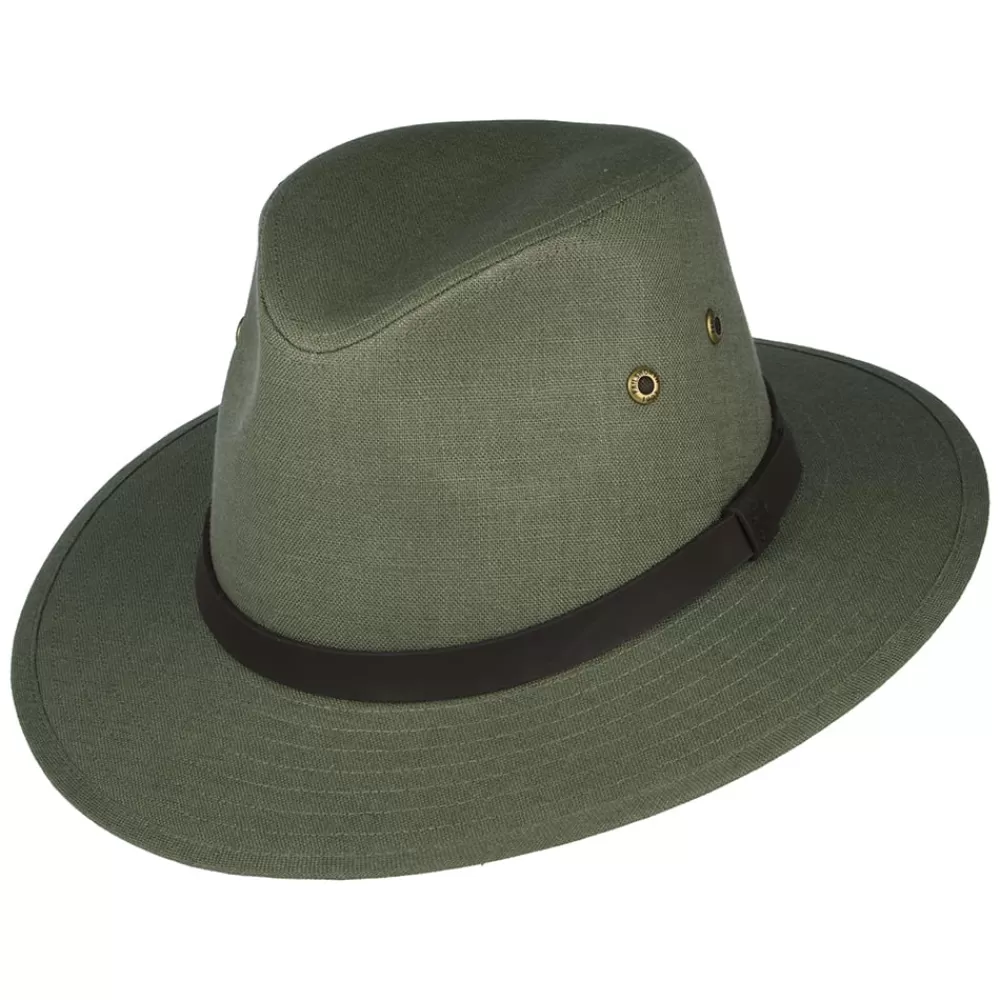 Chapeaux Trilby | Chapeaux Fedora^Failsworth Chapeau Fedora Safari en Lin Irlandais khaki