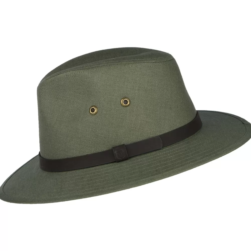 Chapeaux Trilby | Chapeaux Fedora^Failsworth Chapeau Fedora Safari en Lin Irlandais khaki