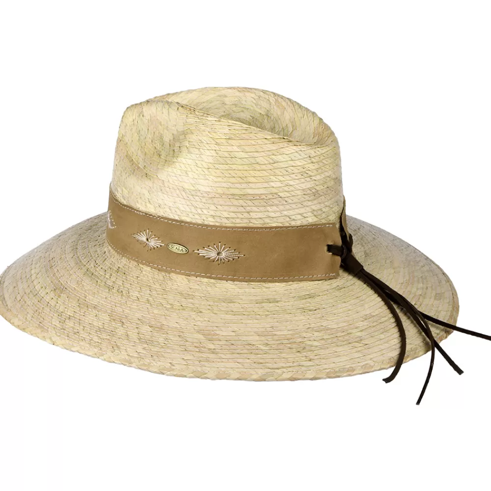 Chapeaux Trilby | Chapeaux Fedora^Scala Chapeau Fedora Safari en Paille de Palmier Bianca naturel