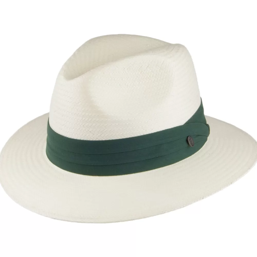 Chapeaux Trilby | Chapeaux Fedora^Jaxon & James Chapeau Fedora Safari en Paille Toyo avec Bandeau olive JAXON & JAMES