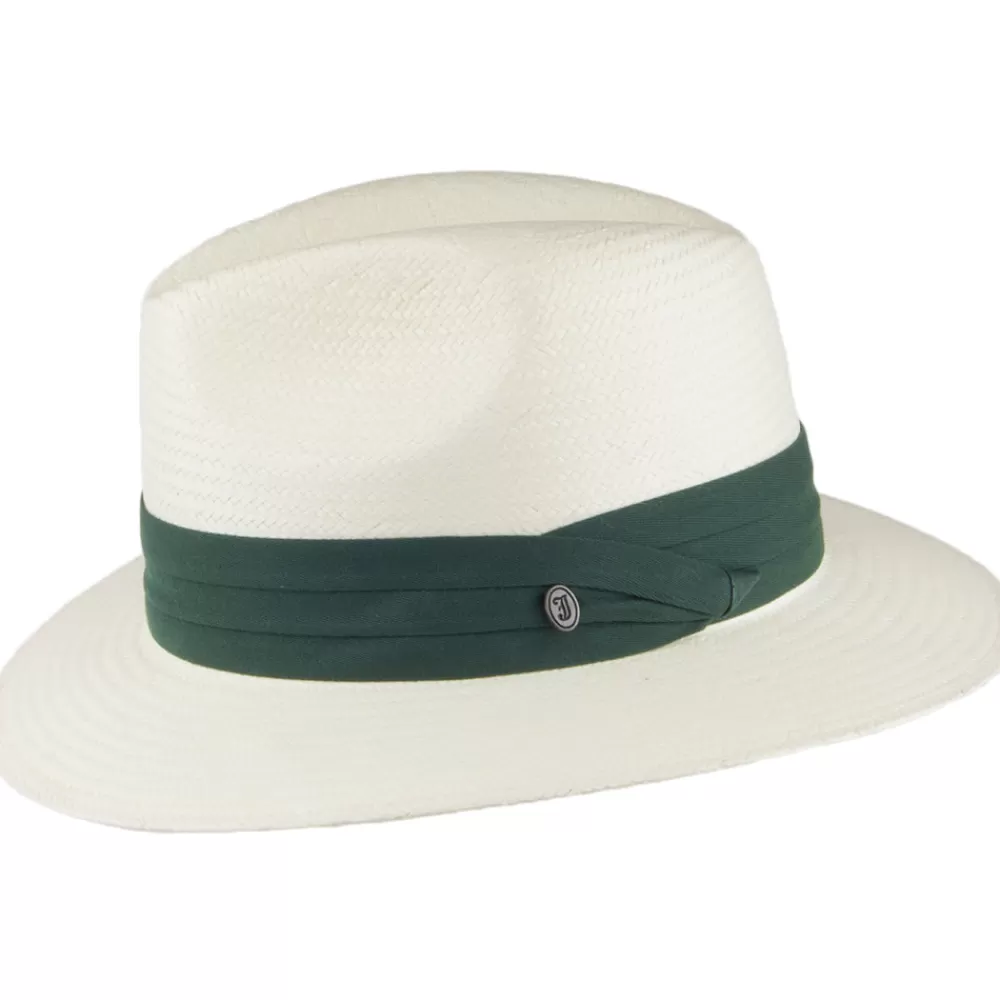 Chapeaux Trilby | Chapeaux Fedora^Jaxon & James Chapeau Fedora Safari en Paille Toyo avec Bandeau olive JAXON & JAMES