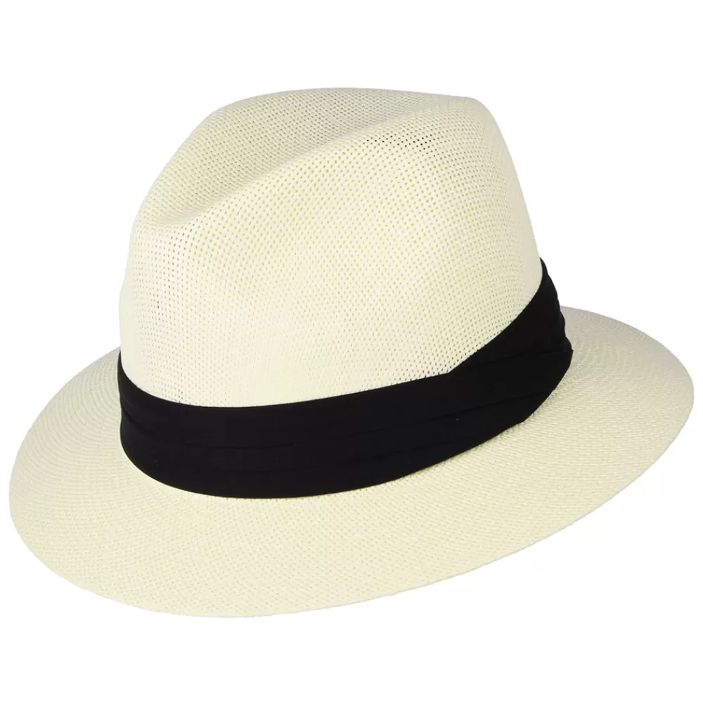 Chapeaux Trilby | Chapeaux Fedora^Dorfman Pacific Chapeau Fedora Safari Mat en Paille Toyo ivoire