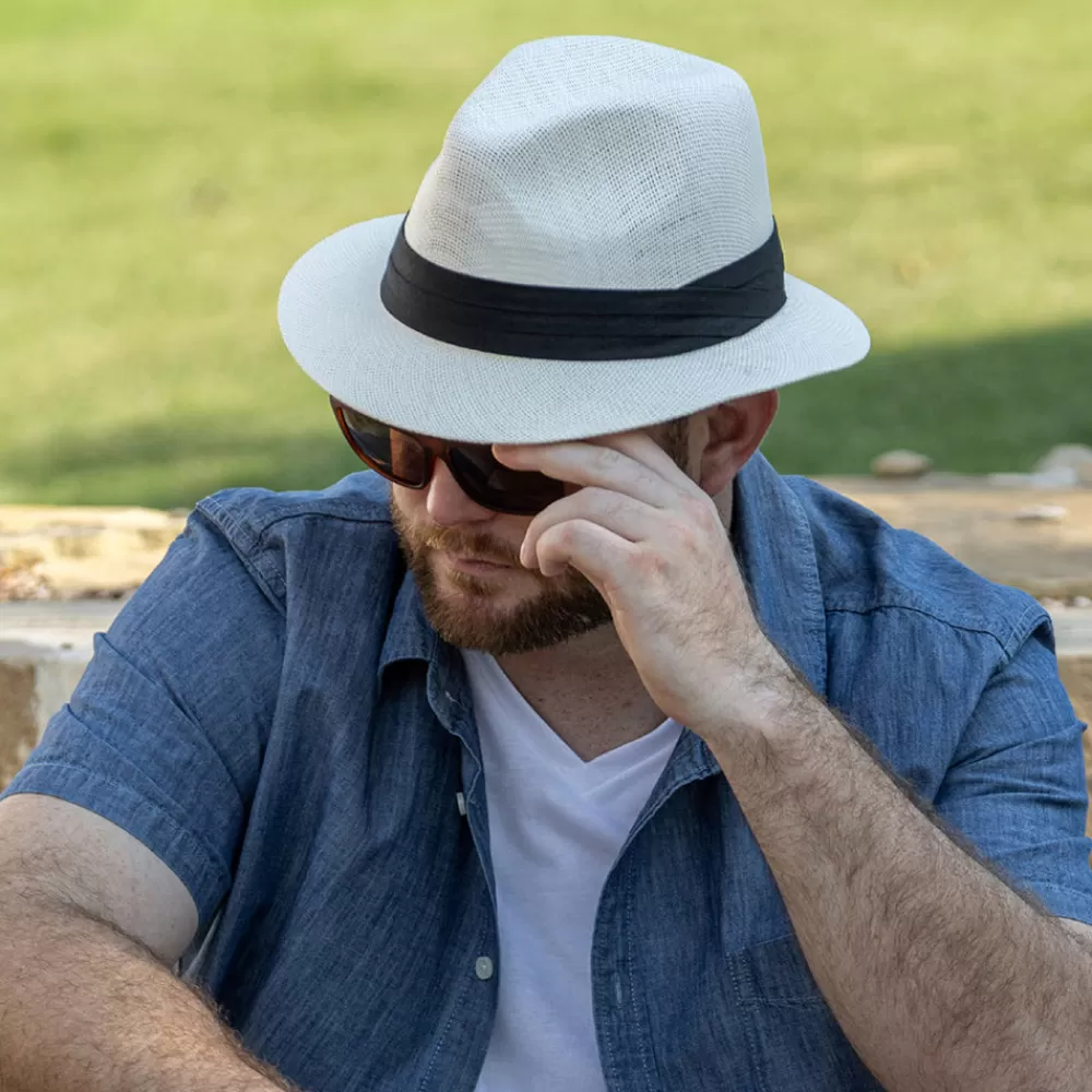 Chapeaux Trilby | Chapeaux Fedora^Dorfman Pacific Chapeau Fedora Safari Mat en Paille Toyo ivoire
