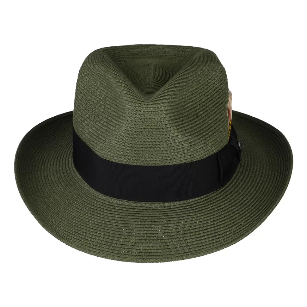 Chapeaux Trilby | Chapeaux Fedora^Jaxon & James Chapeau Fedora Été en Paille Summer C- Crown olive JAXON & JAMES