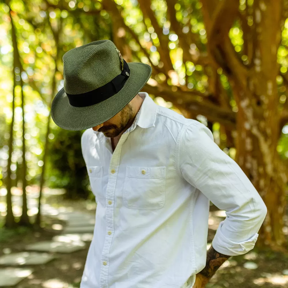 Chapeaux Trilby | Chapeaux Fedora^Jaxon & James Chapeau Fedora Été en Paille Summer C- Crown olive JAXON & JAMES