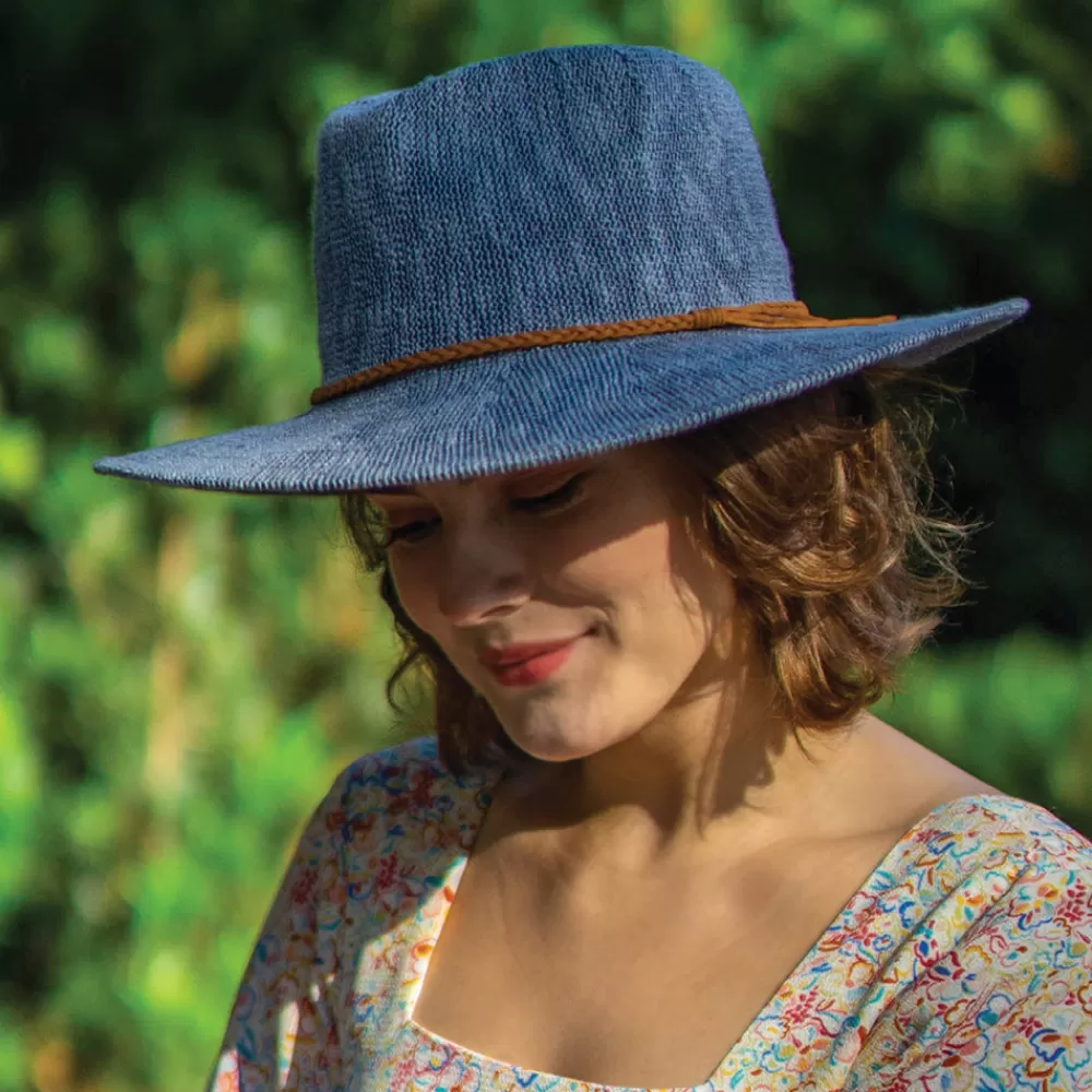 Chapeaux Trilby | Chapeaux Fedora^Scala Chapeau Fedora Été Pliable Rhimes mélange de bleus