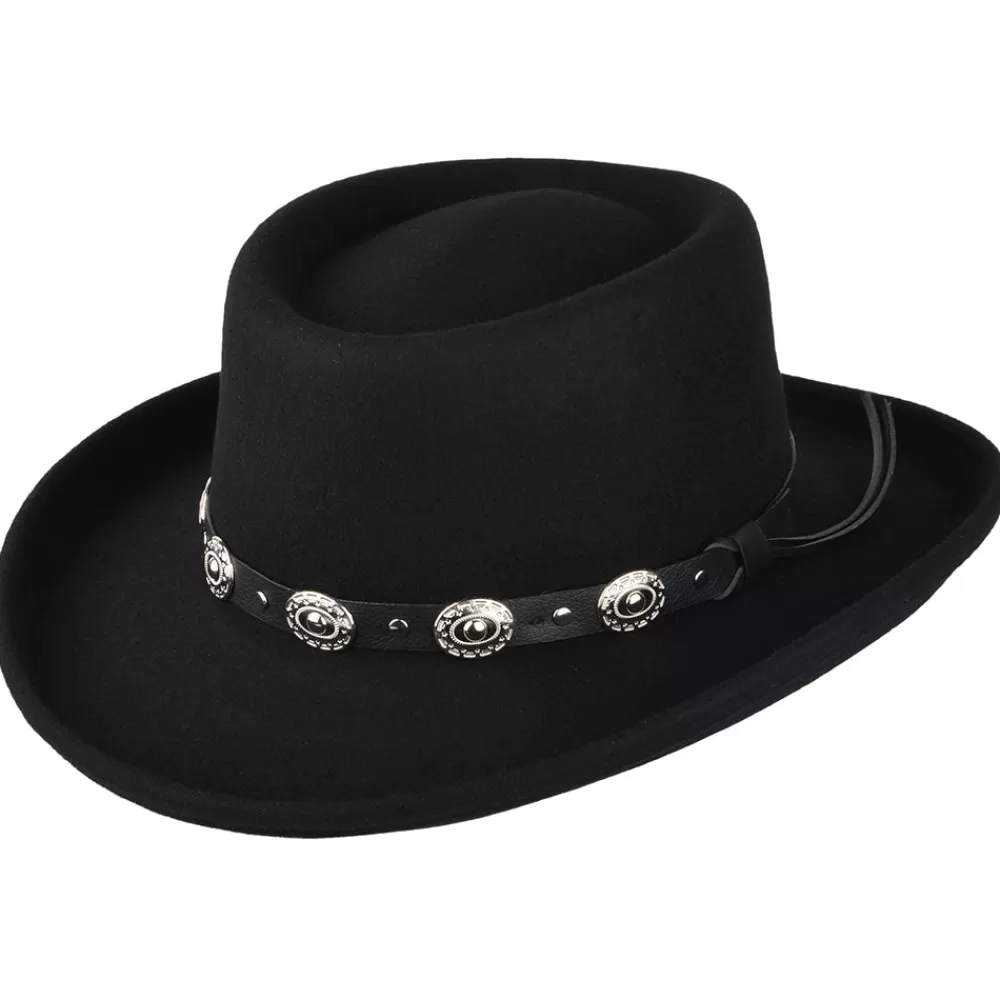 Grandes Tailles | Chapeaux De Cowboy^Jaxon & James Chapeau Gambler en Laine Feutrée Crossfire noir JAXON & JAMES