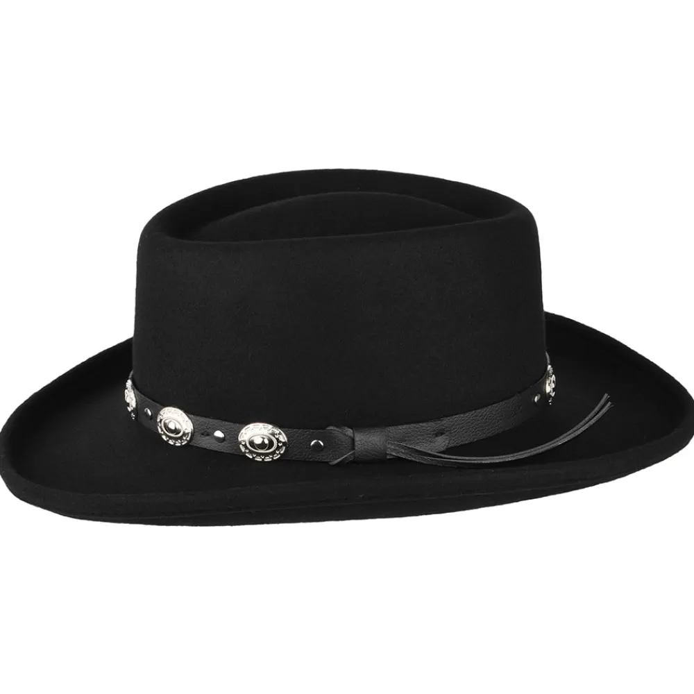 Grandes Tailles | Chapeaux De Cowboy^Jaxon & James Chapeau Gambler en Laine Feutrée Crossfire noir JAXON & JAMES