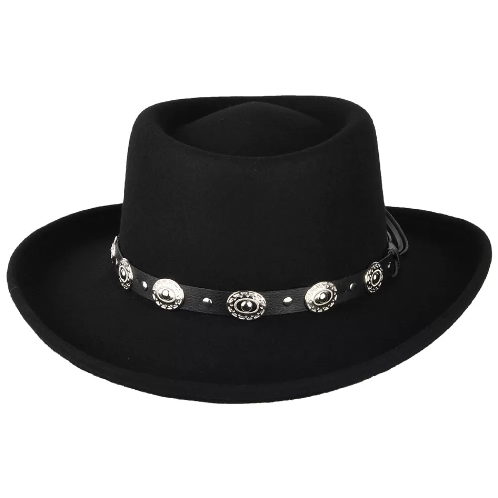 Grandes Tailles | Chapeaux De Cowboy^Jaxon & James Chapeau Gambler en Laine Feutrée Crossfire noir JAXON & JAMES