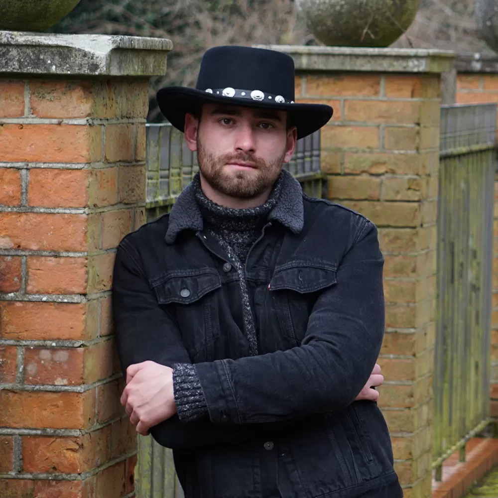 Grandes Tailles | Chapeaux De Cowboy^Jaxon & James Chapeau Gambler en Laine Feutrée Crossfire noir JAXON & JAMES