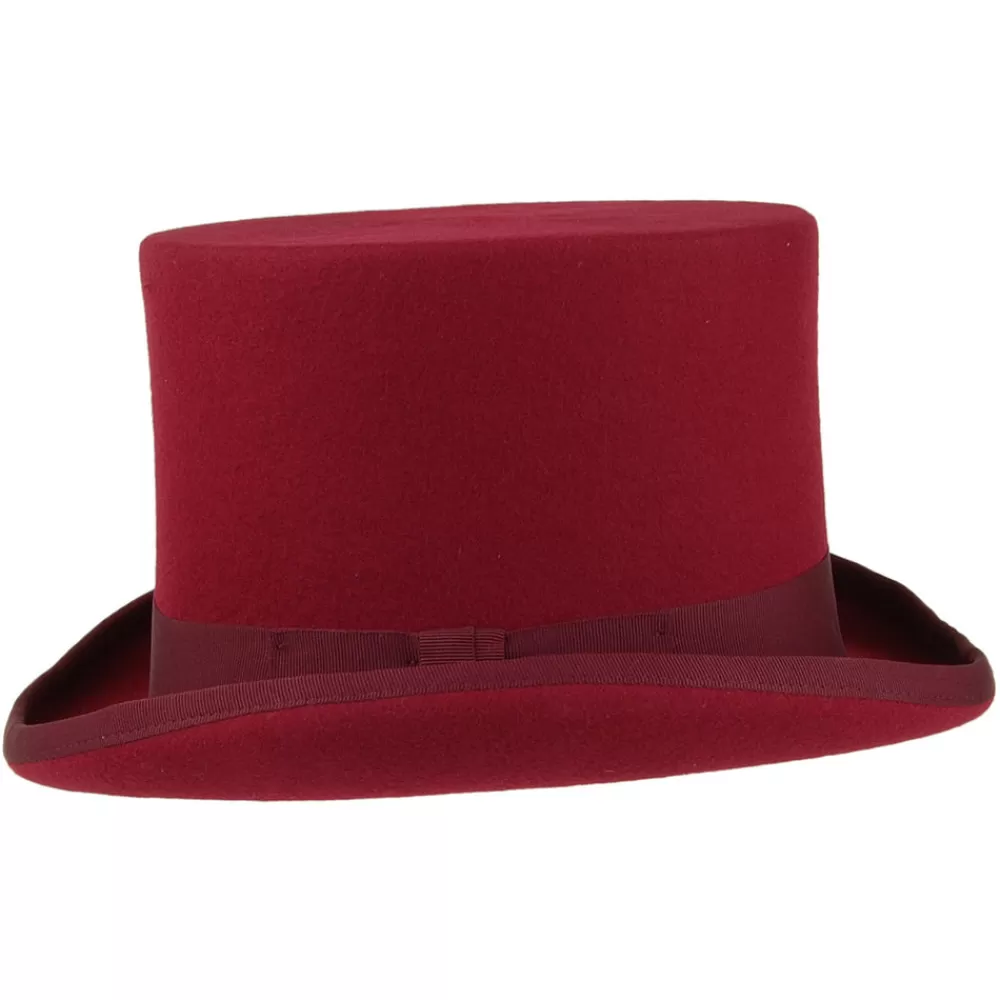 Hauts De Forme | Chapeaux Homme^Denton Chapeau Haut de Forme en Laine Feutrée bordeaux