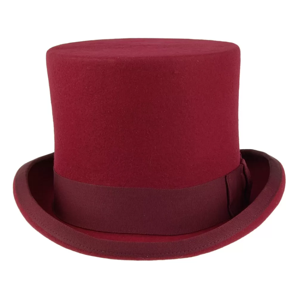 Hauts De Forme | Chapeaux Homme^Denton Chapeau Haut de Forme en Laine Feutrée bordeaux