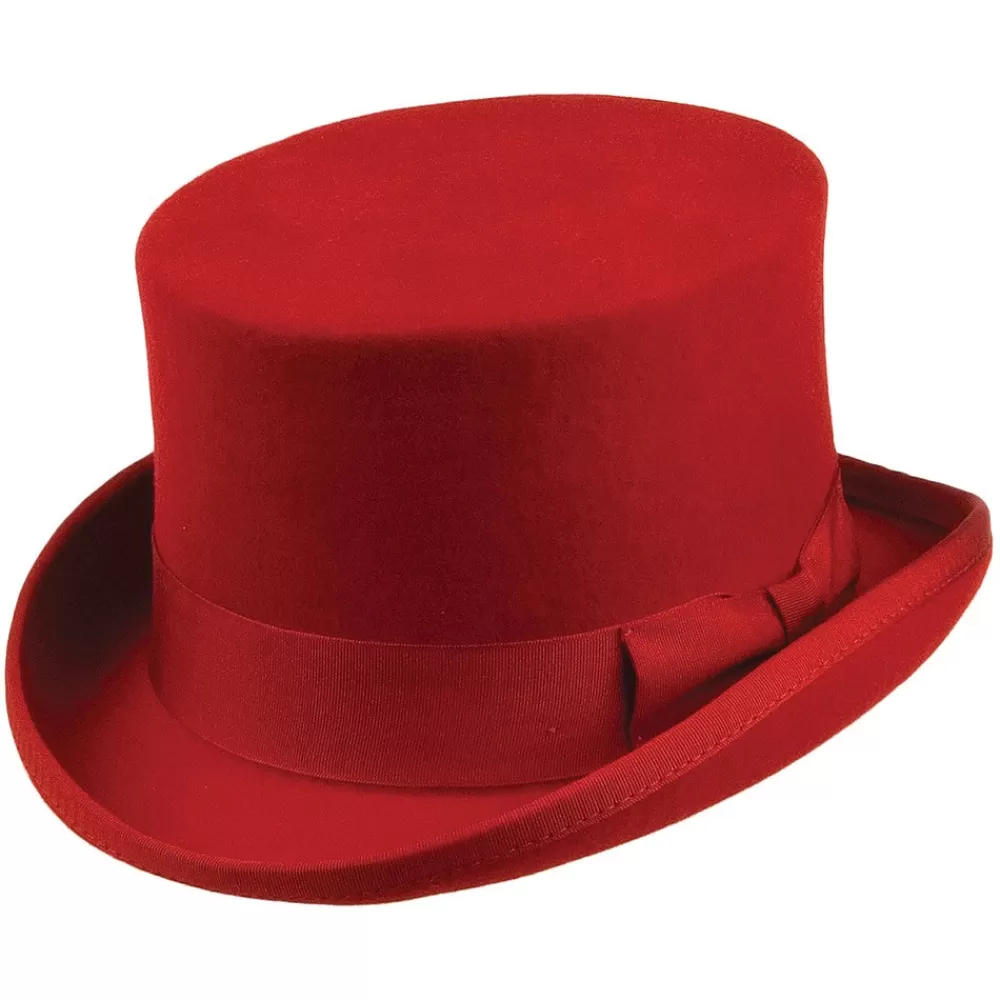 Hauts De Forme | Chapeaux Homme^Jaxon & James Chapeau Haut de Forme Mid Crown rouge JAXON & JAMES