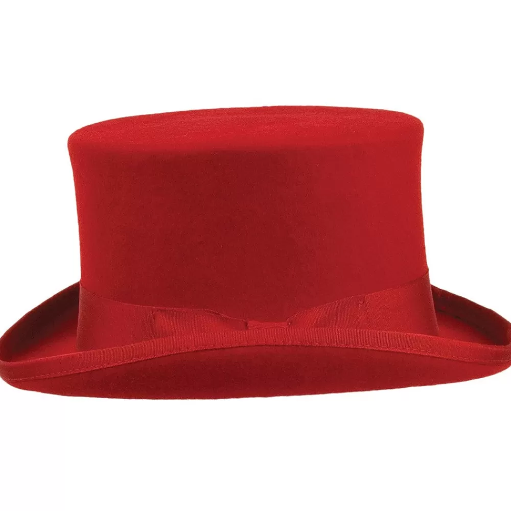Hauts De Forme | Chapeaux Homme^Jaxon & James Chapeau Haut de Forme Mid Crown rouge JAXON & JAMES