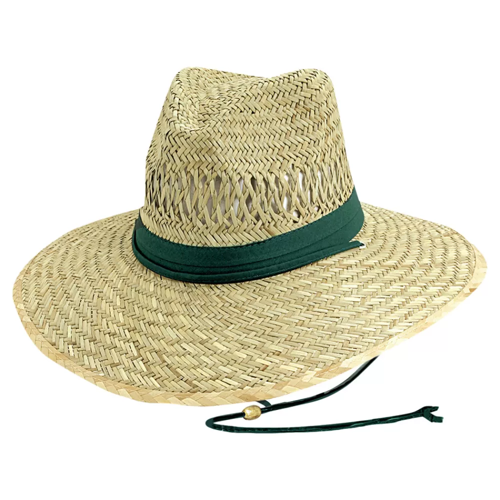 Chapeaux Été | Chapeaux De Paille^Dorfman Pacific Chapeau Lifeguard en Paille de Jonc naturel-vert foncé