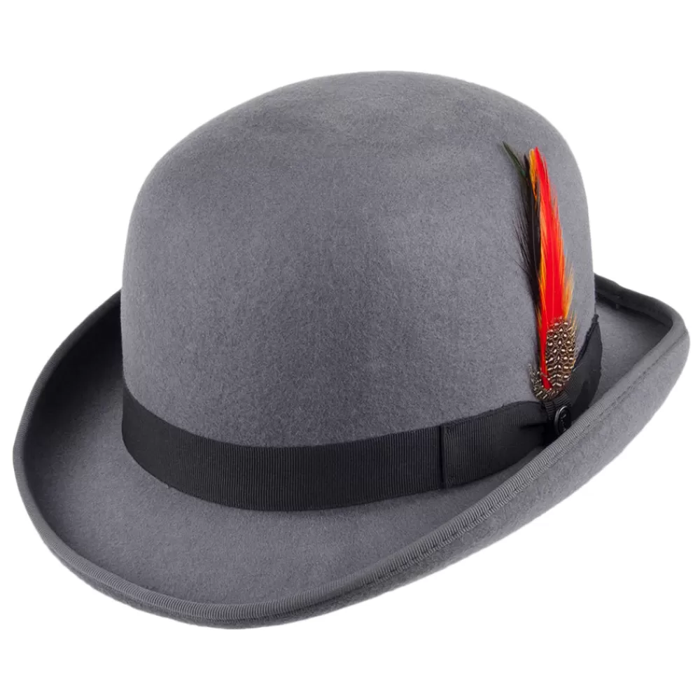 Grandes Tailles | Chapeaux Hiver^Jaxon & James Chapeau Melon Anglais en Laine Feutrée gris JAXON & JAMES
