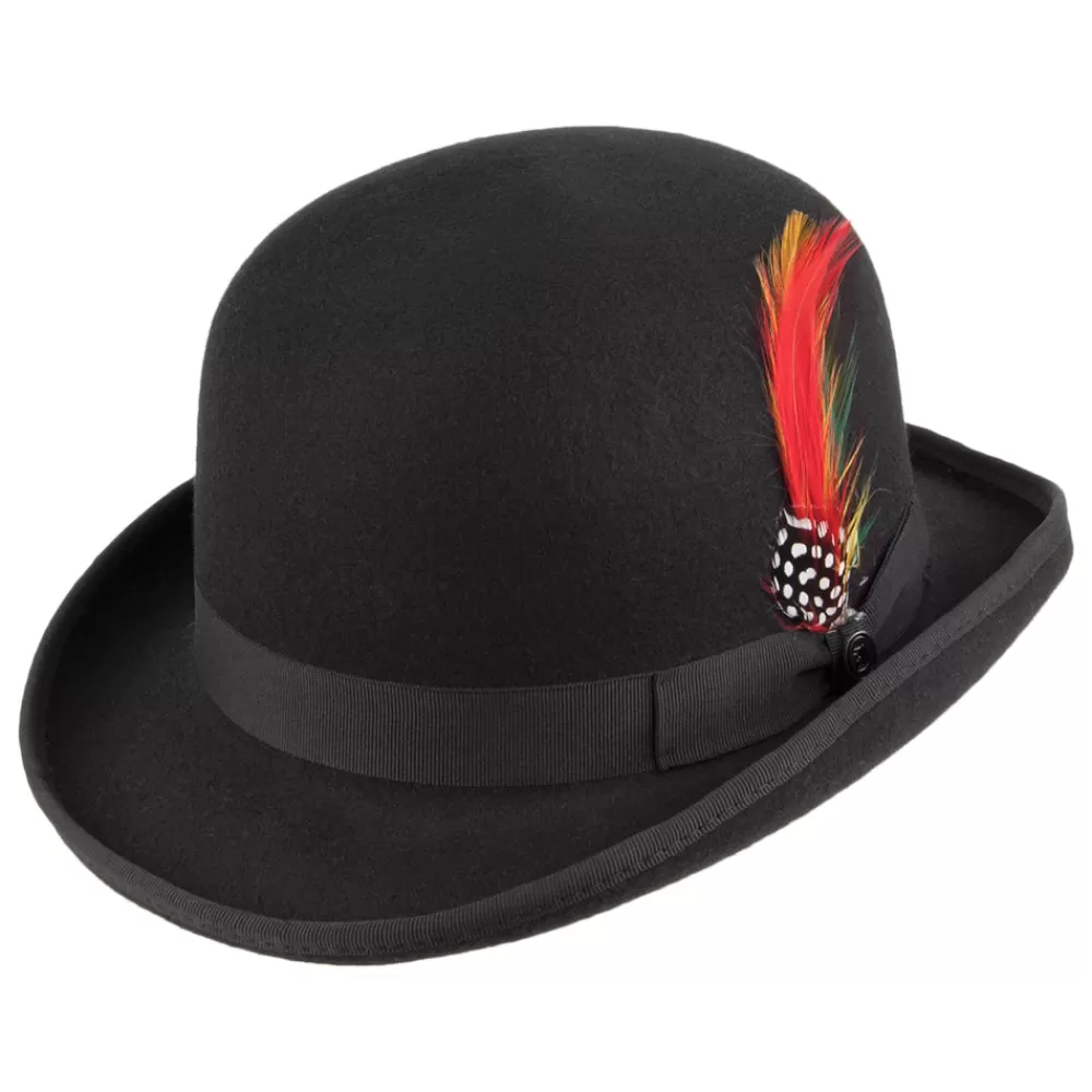 Grandes Tailles | Chapeaux Hiver^Jaxon & James Chapeau Melon Anglais en Laine Feutrée noir JAXON & JAMES