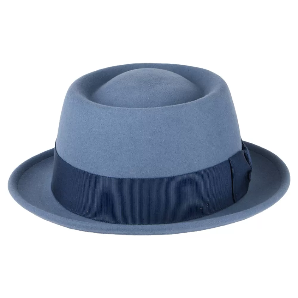 Chapeaux Pork Pie | Chapeaux Homme^Bailey Chapeau Pork Pie Déformable Hydrofuge Darron en Laine Feutrée bleu moyen