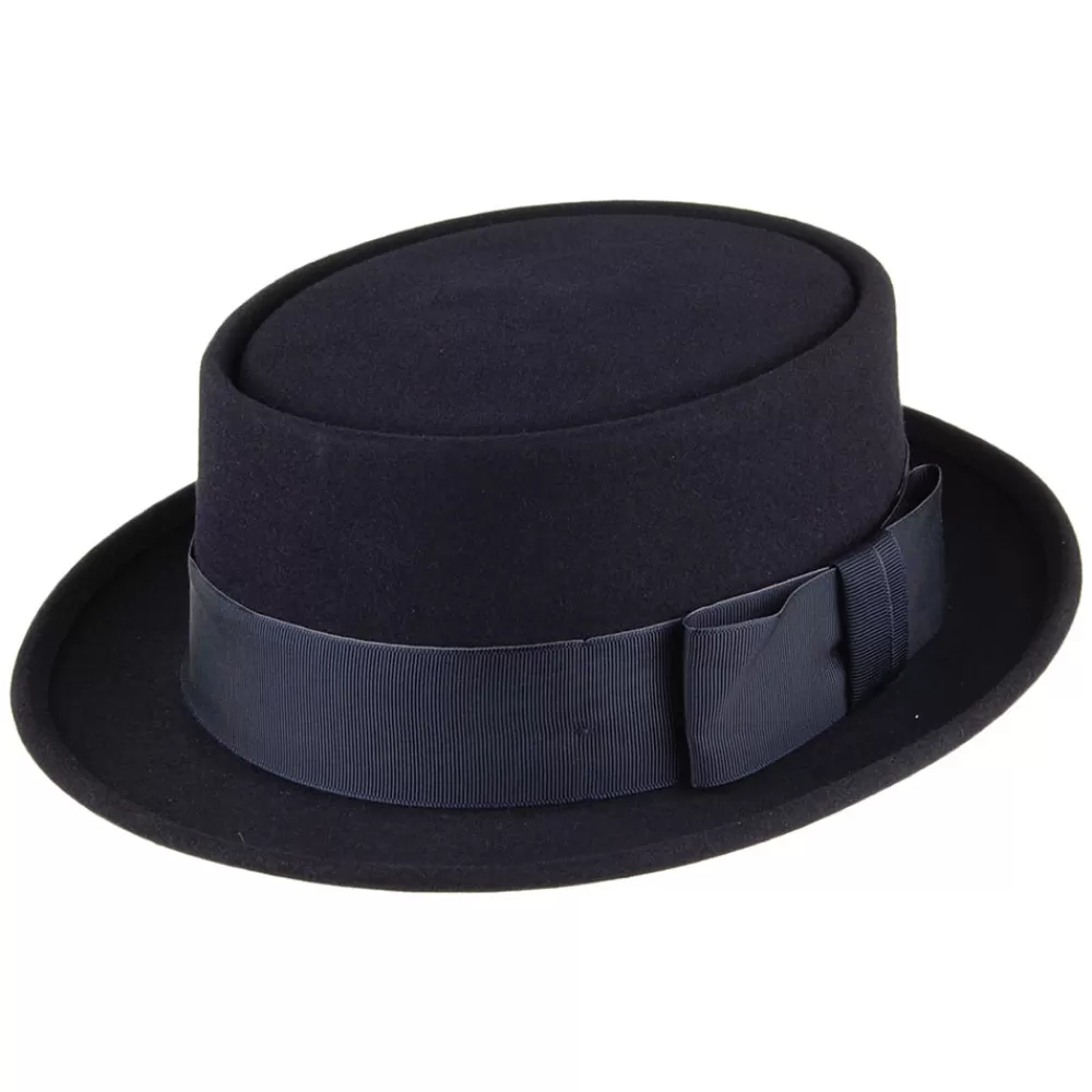 Grandes Tailles | Chapeaux Pork Pie^Christys Chapeau Pork Pie en Fourrure Feutrée Monk bleu marine