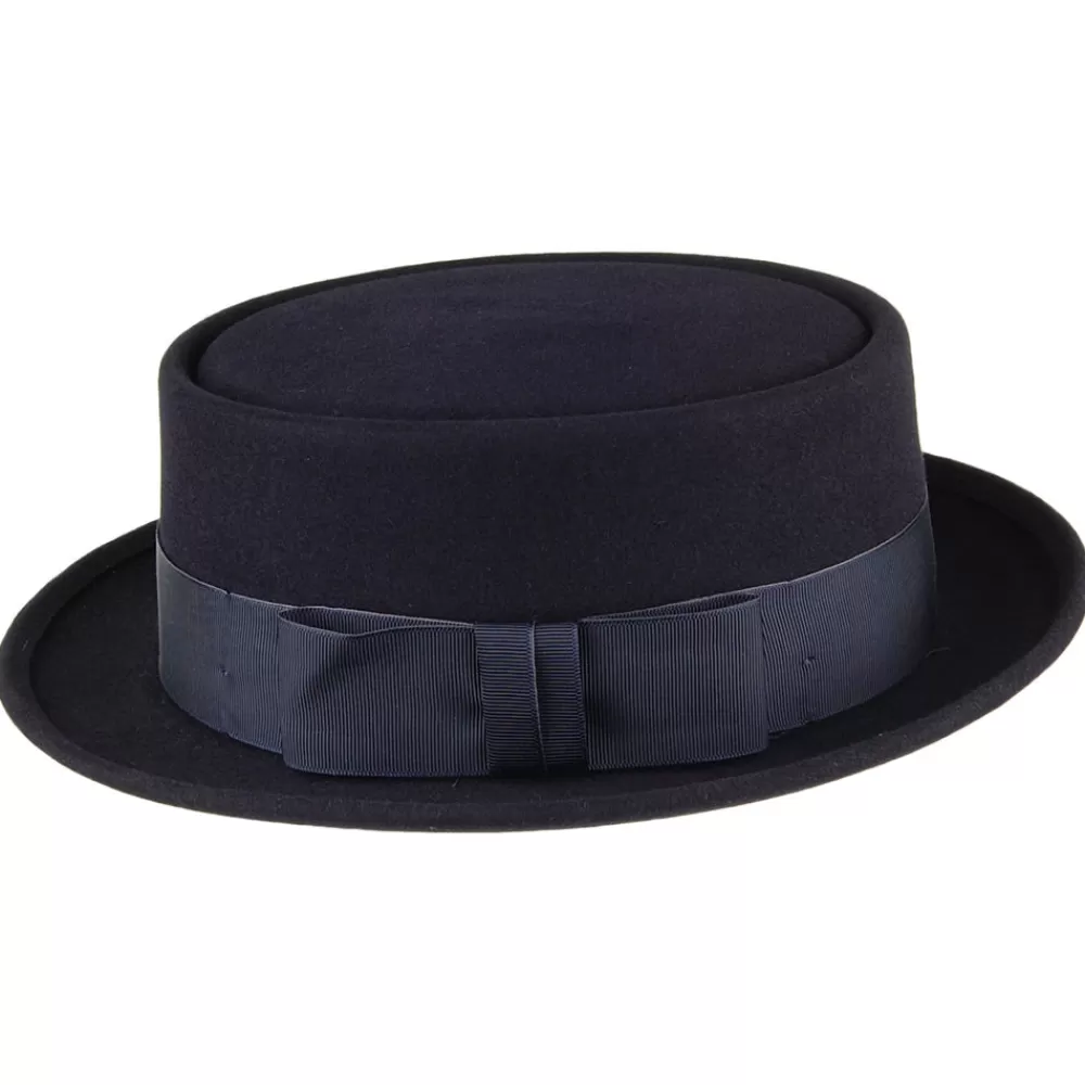 Grandes Tailles | Chapeaux Pork Pie^Christys Chapeau Pork Pie en Fourrure Feutrée Monk bleu marine