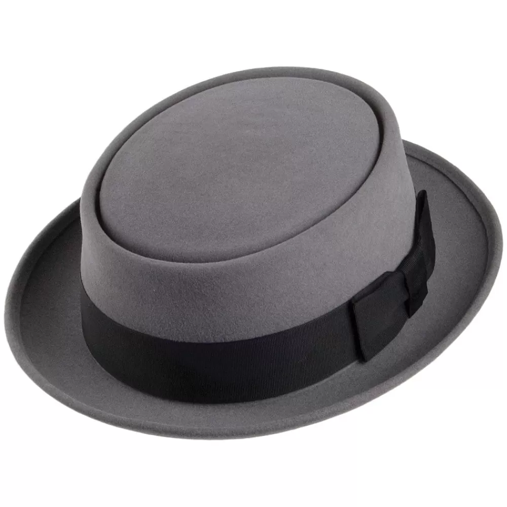 Grandes Tailles | Chapeaux Pork Pie^Christys Chapeau Pork Pie en Fourrure Feutrée Monk gris clair