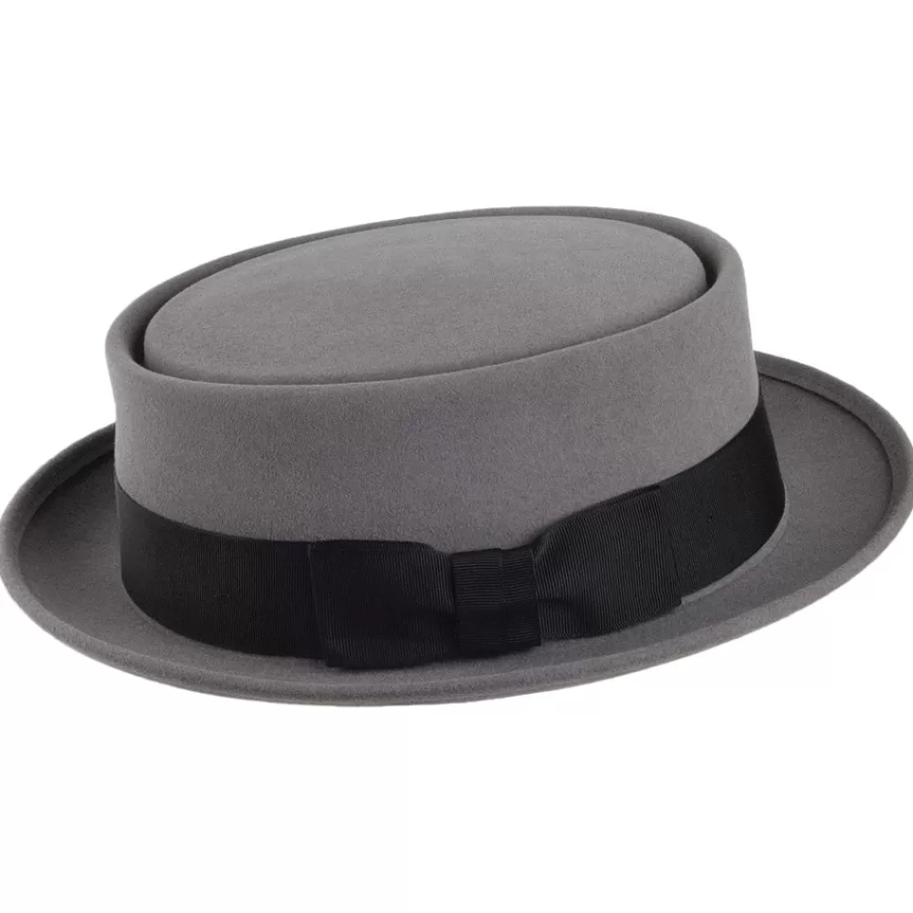 Grandes Tailles | Chapeaux Pork Pie^Christys Chapeau Pork Pie en Fourrure Feutrée Monk gris clair