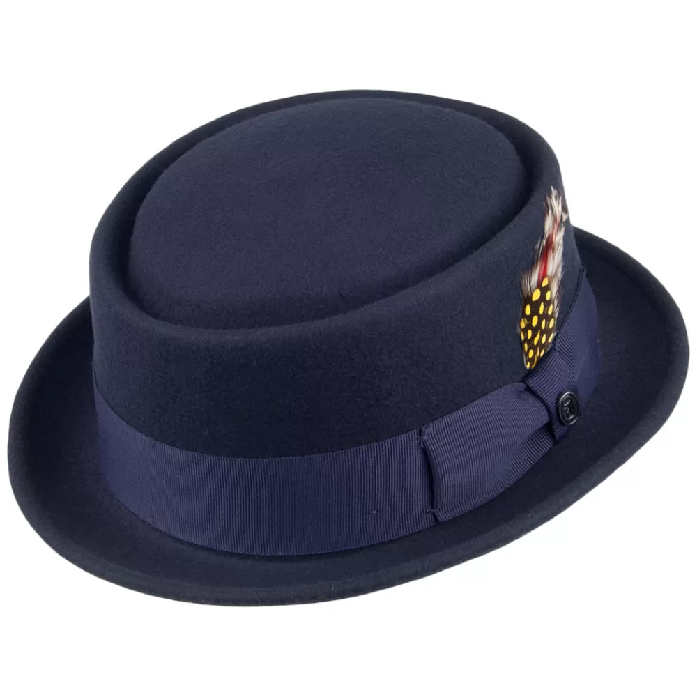 Grandes Tailles | Chapeaux Hiver^Jaxon & James Chapeau Pork Pie en Laine Déformable bleu marine JAXON & JAMES