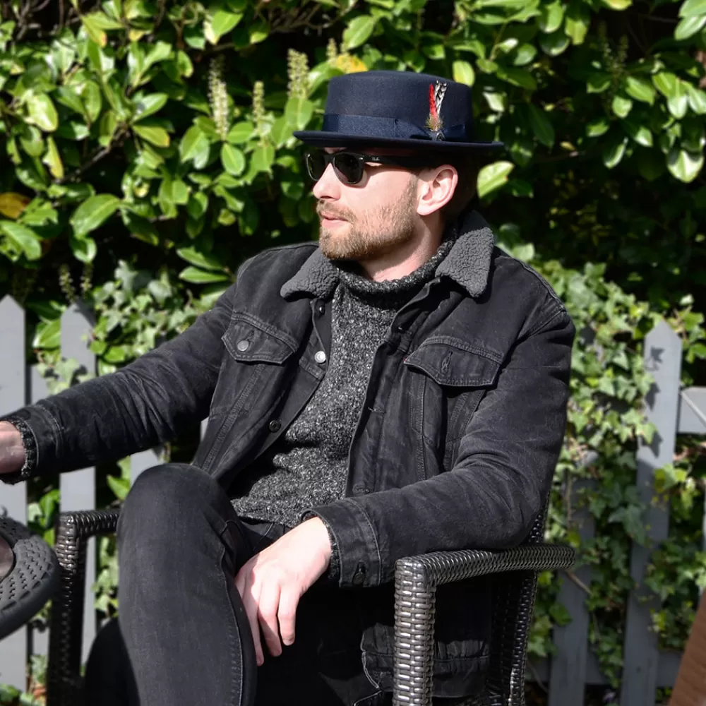 Grandes Tailles | Chapeaux Hiver^Jaxon & James Chapeau Pork Pie en Laine Déformable bleu marine JAXON & JAMES