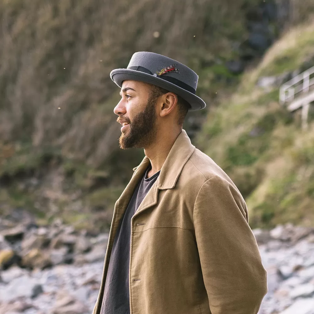 Grandes Tailles | Chapeaux Pork Pie^Jaxon & James Chapeau Pork Pie en Laine Déformable gris JAXON & JAMES