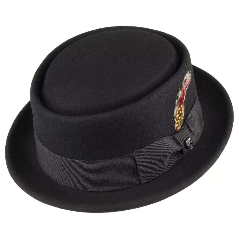 Grandes Tailles | Chapeaux Pork Pie^Jaxon & James Chapeau Pork Pie en Laine Déformable noir JAXON & JAMES